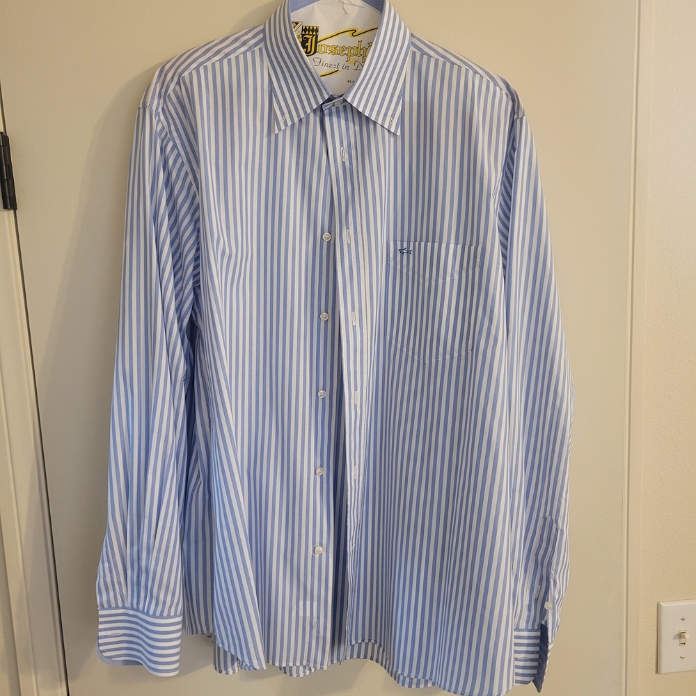 Paul & Shark Blue and White Striped Dress Shirt